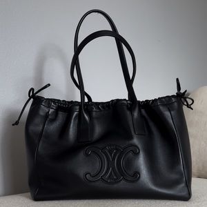 Celine 2022 Small Triomphe Cuir Drawstring Cabas